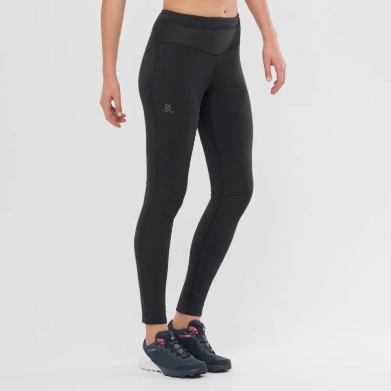 Black Salomon Xa Warm Women\'s Running Tights | IE SF4268